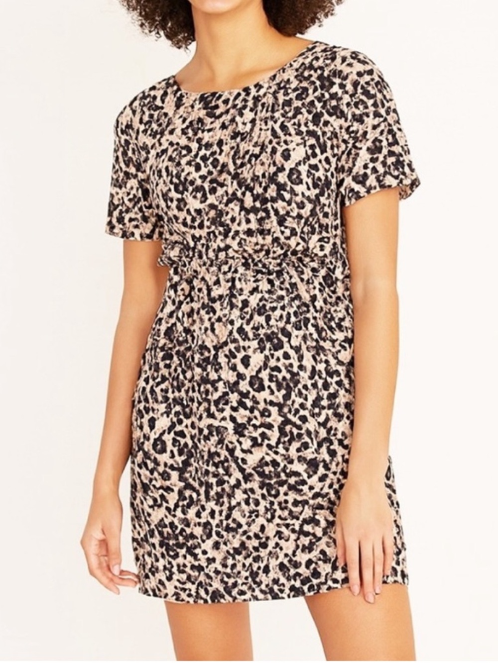 BCBGeneration Animal Print Lace Up Back Mini Dress Size 8